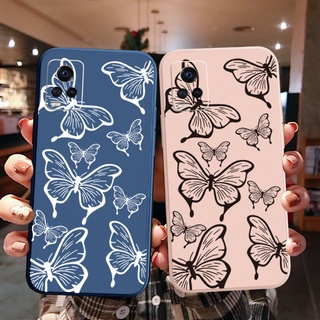 เคสโทรศัพท์มือถือ ขอบสี่เหลี่ยม ลายผีเสื้อ สําหรับ VIVO T1X Y02S Y21 Y15A Y15S Y33S Y21T Y11S Y12S Y21A Y1S Y91C Y01