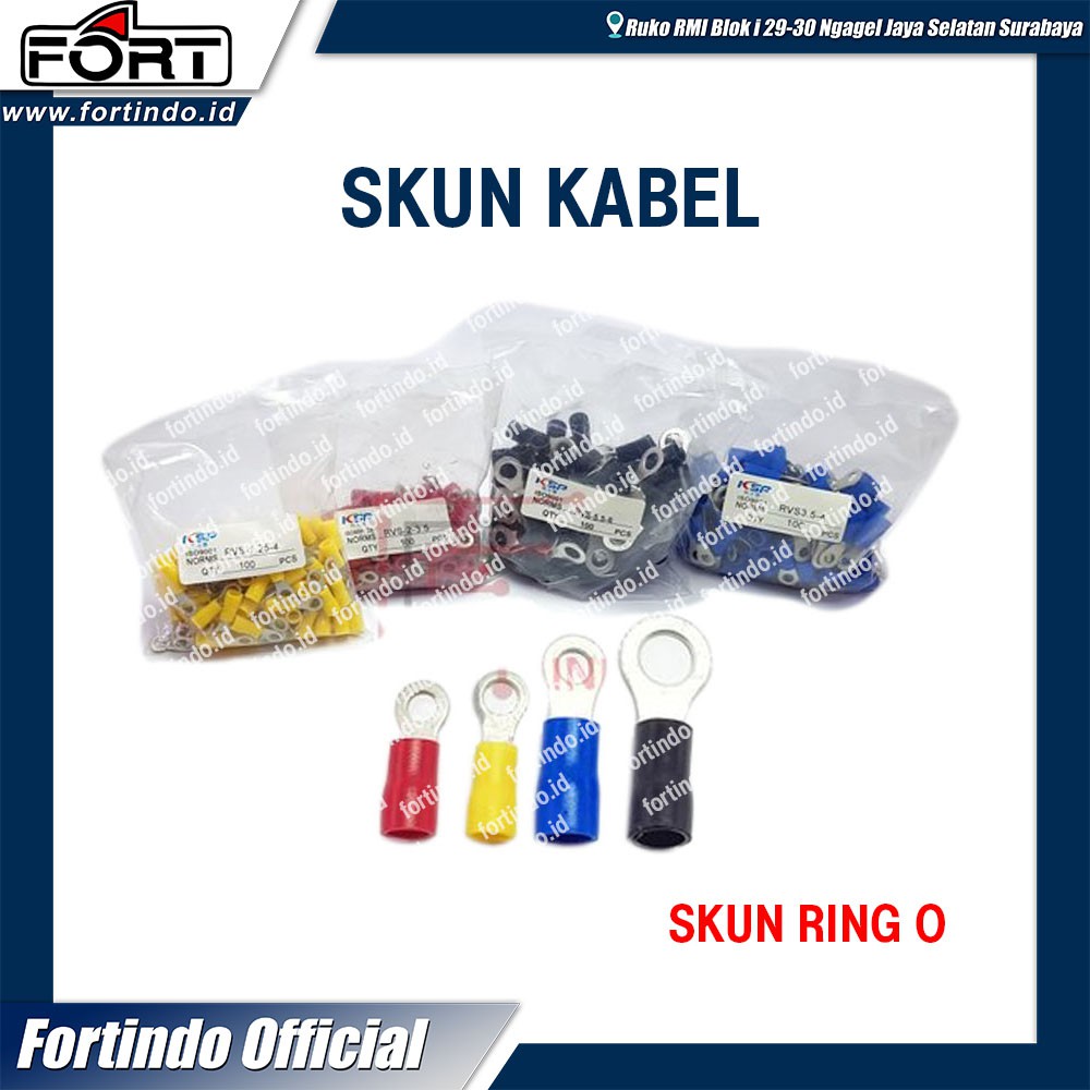 MERAH Skun Ring O RVS 3.5 - 4 สีฉนวน แดง เหลือง ดํา น้ําเงิน FORT BRAND