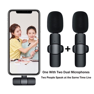 ไมโครโฟนไร้สาย ขนาดเล็ก แบบพกพา สําหรับ iphone android Vlog live streaming gaming phone microphone