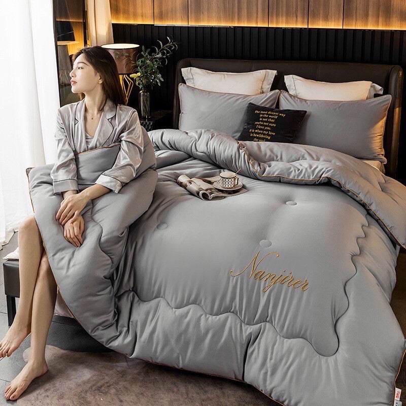 🔥SALE🔥ชุดเครื่องนอนเนื้อผ้าSatin100%  ครบชุด6ชิ้น ผ้าปู6ฟุต ผ้านวมผืนใหญ่เกือบ8ฟุต ทอ400เส้นด้าย รูปที่ 7