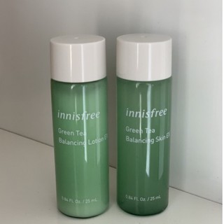 ✅พร้อมส่ง💯ของแท้ Setคู่น้ำตบ ชาเขียว Innisfree green tea balancing skin 25 ml + balancing lotion 25 ml.