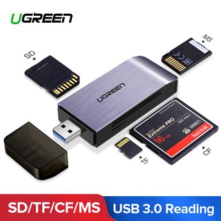 Ugreen USB 3.0 อะแดปเตอร์การ์ดความเร็วสูงรองรับ Micro SD ( TF ) / MS / CF / SD