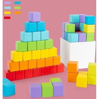 บล็อคลูกบาศก์  Cube Building Block บล็อกไม้ธรรมดา ที่ไม่ธรรมดา