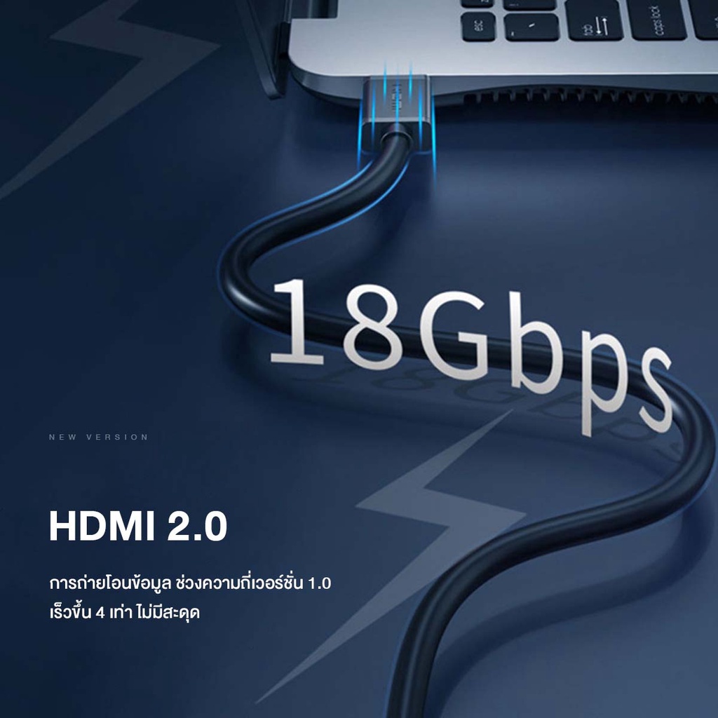 ⚡ส่งจาก กทม⚡Jasoz สาย HDMI แท้ 4K Cable 0.5m-10m ความละเอียดสูง 18Gbps