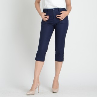 C&amp;D Cotton Pants กางเกง cotton stretch satin ใส่ง่าย ใส่ไดหลายโอกาส ทรง pedal สีกรมท่า  (CL16NV)