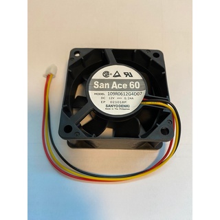 พัดลม 12V รุ่น 109R0612G4D07 0.24A  60*25 3 สาย