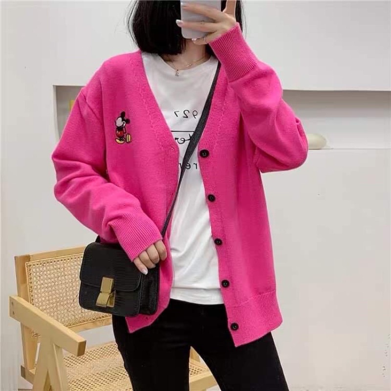 เสื้อคลุมคาร์ดิแกน เสื้อไหมพรม แขนยาว เสื้อกันหนาว ผ้านุ่ม