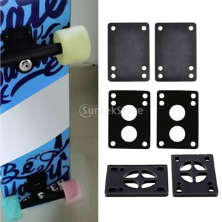 1 คู่สเก็ตบอร์ด Riser Pads คู่ Risers ลองบอร์ด Shock Pads สำหรับ สเก็ตบอร์ด Lonboarding Black