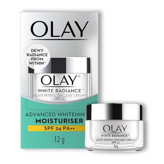 ﻿OLAY White Radiance Light Perfecting Facial Day Cream SPF24 โอเลย์ ไวท์เรเดียนซ์ เดย์ครีม บำรุงผิวหน้าขาวกระจ่างใส 12g.