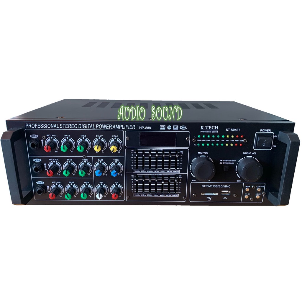 แอมป์ขยายเสียง เครื่องขยายเสียง power amplifier BLUETOOTH USB MP3 SD CARD รุ่น HP-888(KT-559BT)