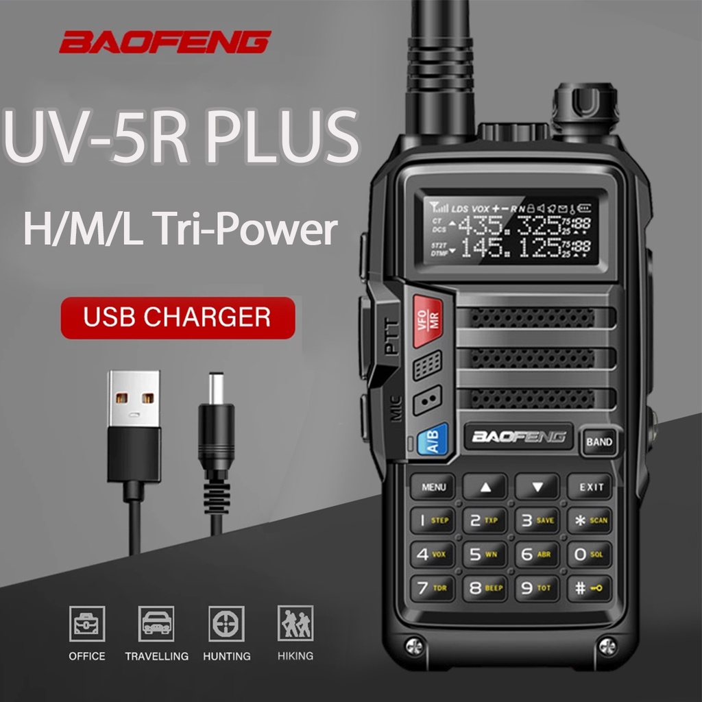 Baofeng Uv 5r Plus Walkie Talkie Uhfvhf Dual Band Tri Power Comunicador Upgrade Of Uv 5r