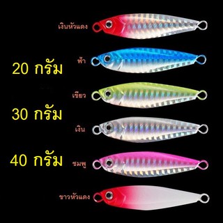 [[ PongFishing ]] Micro jig JM เหยื่อไมโครจิ๊ก JM สำหรับปลาล่าเหยื่อ กระพง สีขน เก๋า อาจิ ขนาด 20g 30g 40g