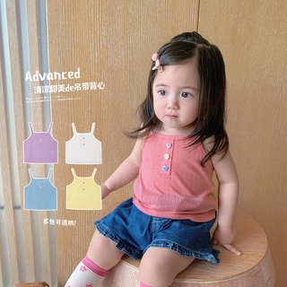 [Babycat] พร้อมส่ง ขายดี ใหม่ เสื้อสายเดี่ยว สีแคนดี้ แฟชั่นฤดูร้อน สไตล์เกาหลี ญี่ปุ่น สําหรับเด็กผู้หญิง 2022