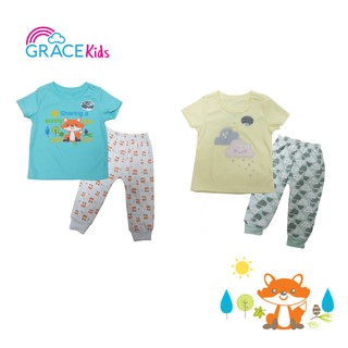 Grace Kids ชุดนอนเด็ก ชุดอยู่บ้านเด็ก เสื้อเด็ก กางเกงขายาวเด็ก คละลาย 1 เซต2ชิ้น