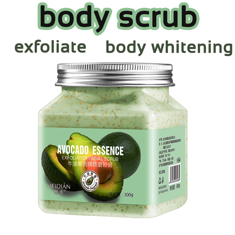 🥑Meidian🥭body scrub🍓350ml exfoliate Fruity Bath Salts Body Whitening Body Cleansing Women's Body Was
