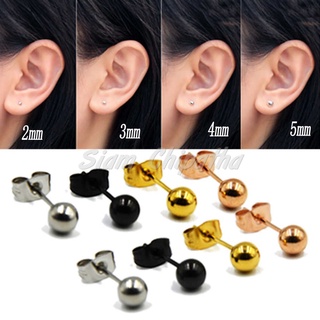 316L ต่างหูแบบเจาะ ทรงกลม เรียบหรูดูแพง เหมาะกับทั้งหญิงและชาย - | BALL.STUD | Ball Stud Earring in all colours - 1 ข้าง
