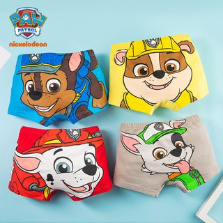 กางเกงชั้นใน กางเกงบ็อกเซอร์ ผ้าฝ้าย ลายการ์ตูน PAW Patrol สําหรับเด็กผู้ชาย 4 ชิ้น ต่อล็อต