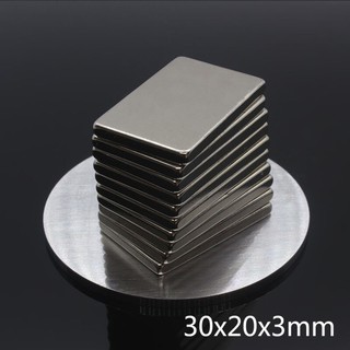 1ชิ้น แม่เหล็กแรงสูง 30*20*3มิล Magnet Neodymium 30x20x3mm แม่เหล็ก สี่เหลี่ยม 30*20*3mm แม่เหล็กแรงดึงดูดสูง 30x20x3มิล