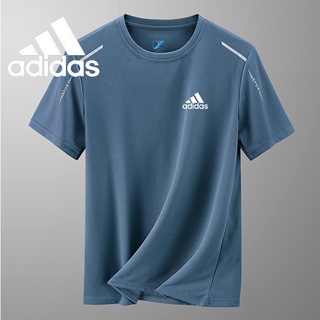 Adidas ใหม่ เสื้อยืดลําลอง ผ้าเรยอน แขนสั้น ระบายอากาศ แห้งเร็ว เหมาะกับการวิ่ง เล่นกีฬา บาสเก็ตบอล ฟิตเนส สําหรับผู้ชาย 2022