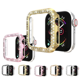 เพชร เคสนาฬิกาข้อมือ Bling สําหรับ Apple Watch Series 7 1 2 3 SE 4 5 6 iWatch 45 มม. 41 มม. 44 มม. 40 มม. 42 มม. 38 มม.