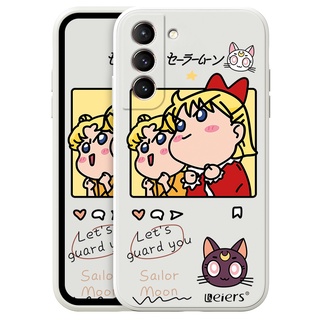 เคสโทรศัพท์มือถือ กันกระแทก ลายการ์ตูนเซเลอร์มูนน่ารัก สําหรับ Samsung Galaxy S21 + Plus 5G Ultra NOTE20 Ultra S10E Lite Plus Phone Casing  Silicon Fashion Camera Lens Protector Full Cover simple Liquid silicone Cases