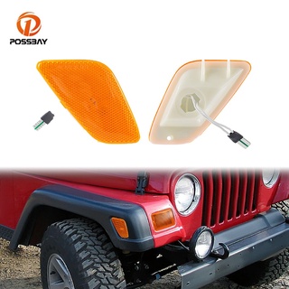 {GOOD} ไฟเลี้ยวติดบังโคลนหน้ารถยนต์ สําหรับ Jeep Wrangler 1997-2006 1 คู่