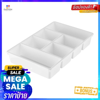 กล่องแบ่งช่อง 6 ช่อง STACKO TLR-204 37.2x23.8x6.2 ซม. สีขาว6 COMPARTMENT BOX STACKO TLR-204 37.2X23.8X6.2CM WHITE