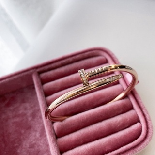 แหวนเงิน สร้อยลูกปัด Margarita  Diamond Nail Bangle (Pinkgold)