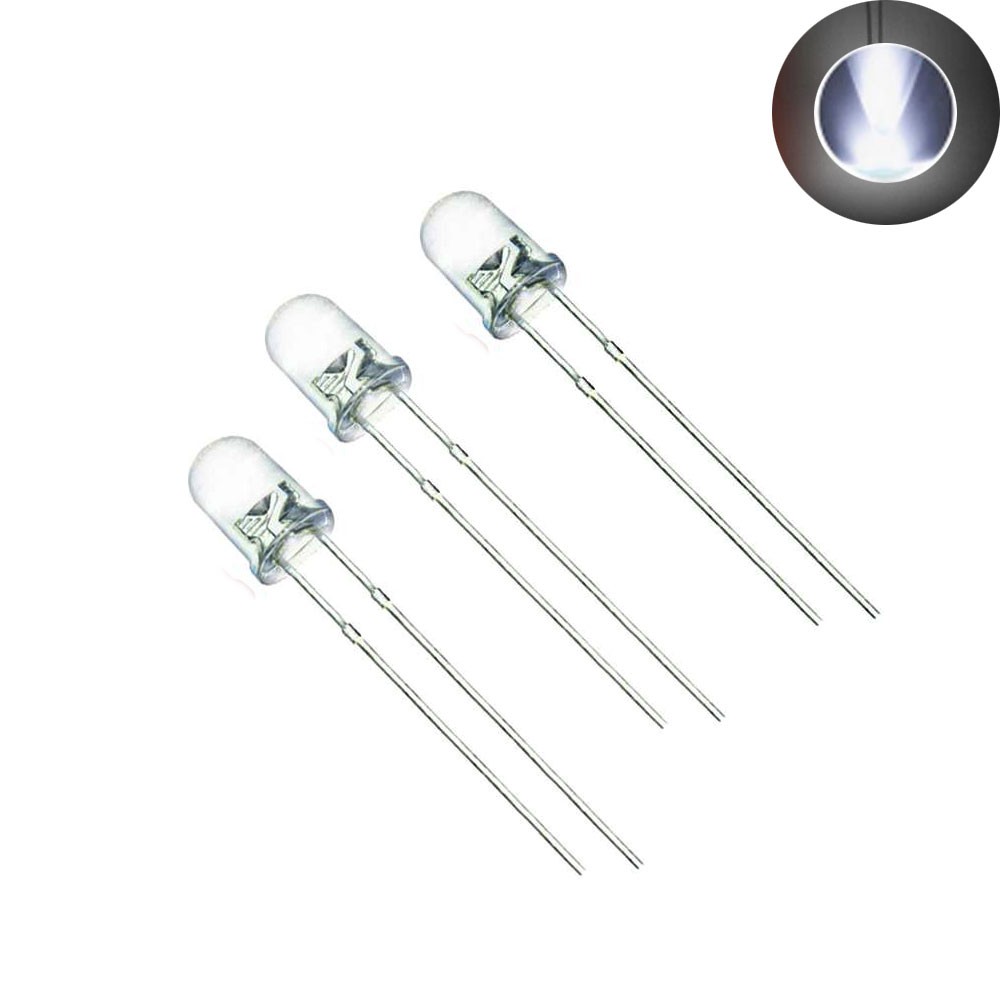 Diode LED หลอด Led ไดโอด Diy ต่อวงจรไฟฟ้า 10 ดวง (สีขาว)