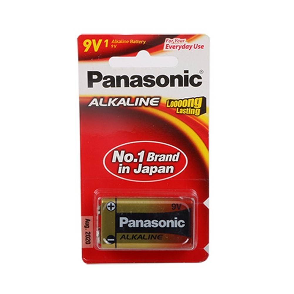 ถ่านอัลคาไลน์ 9 โวลต์ รุ่น 6LR61T/1B สำหรับกล้องถ่ายรูป วิทยุ นาฬิกา ไฟฉาย รีโมท Panasonic Alkaline 