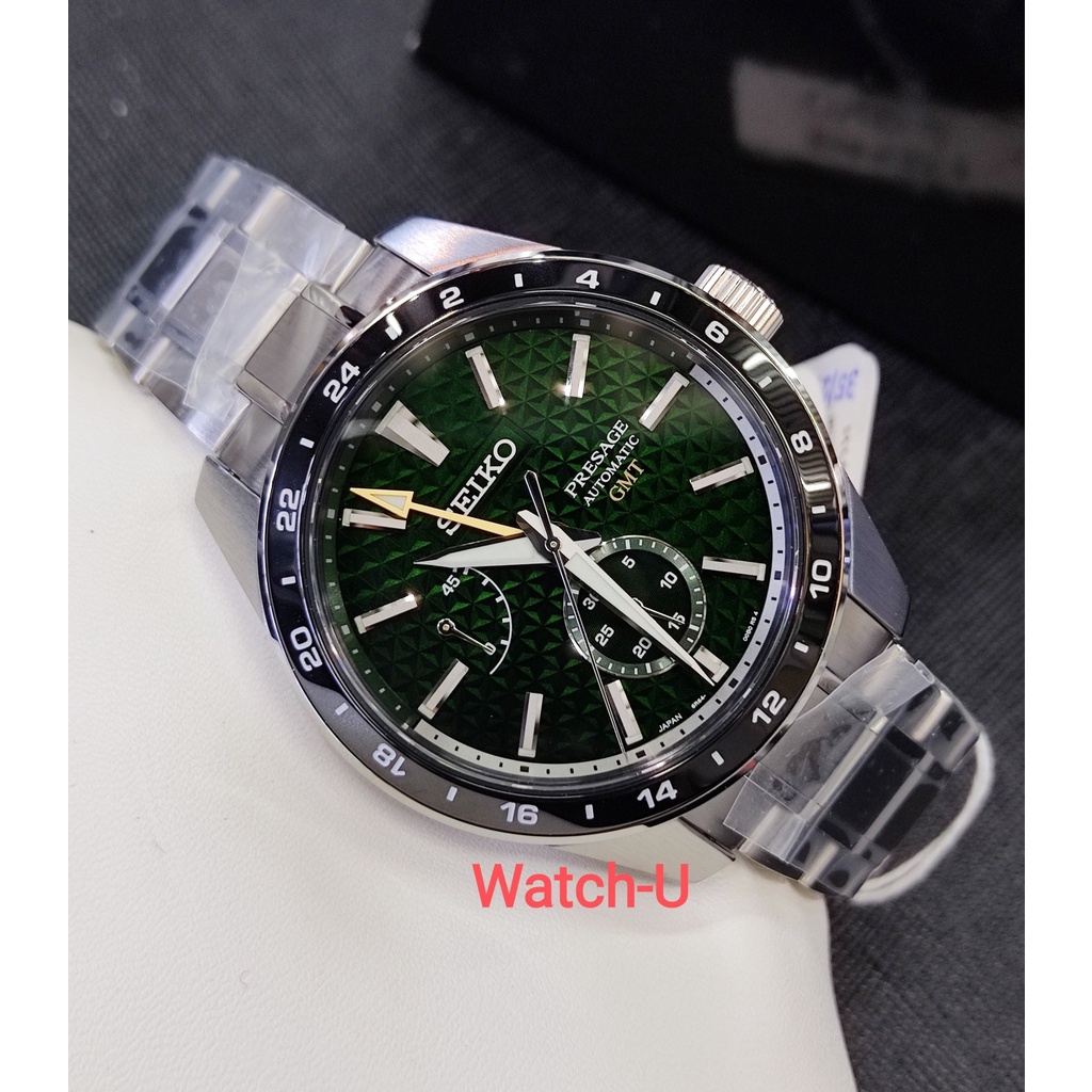 นาฬิกา SEIKO Automatic Presage Sharp Edged GMT รุ่น SPB219J1 SPB219J SPB219