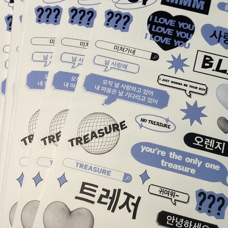 TREASURE สติ๊กเกอร์โลโก้ Treasure โฮโลแกรมติดแท่งไฟ ขนาดพอดีแท่งไฟ ...