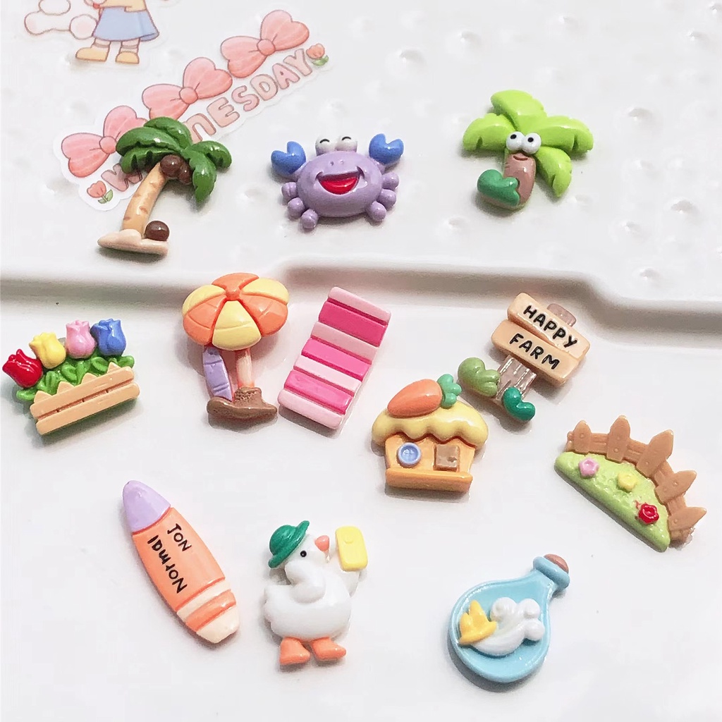 สไตล์ชายหาด jibbitz ตัวติดรองเท้า crocs รองเท้า การตกแต่งที่สนุกสนาน ของขวัญสร้างสรรค์สุดพิเศษ การตกแต่งกระเป๋าชายหาด