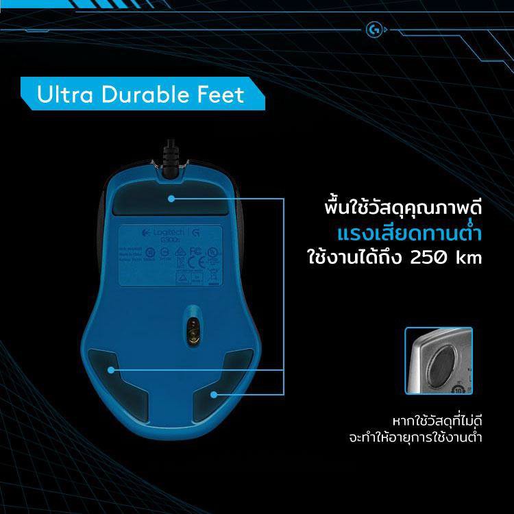 Logitech G300S Optical Gaming Mouse 9 Programmable Buttons (เมาส์เกมมิ่ง พร้อมปุ่มมาโคร 9 ปุ่ม) #6