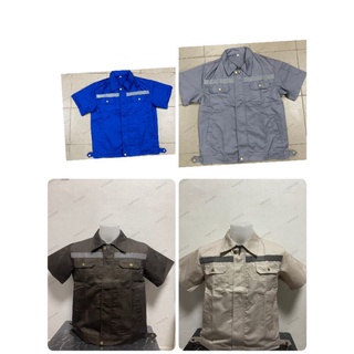 เสื้อช็อปช่าง เสื้อทำงาน โทนเดียวแขนสั้น ใส่สบายไม่ร้อน