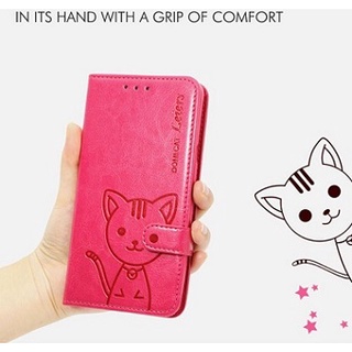 [ส่งทุกวัน] เคสฝาพับ Domi Cat กระเป๋าแมวน่ารักหนังเทียม มีสายคล้องมือแถม มีช่องเก็บบัตร ตั้งได้ A02 A02S A03S