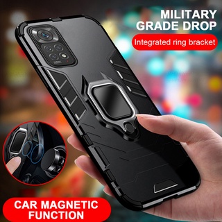 For Xiaomi Redmi Note 11 Pro Case Car Magnetic Holder Heavy Duty Armor Cover Redme Note11 11Pro 5G 11S Ring Stand Coque