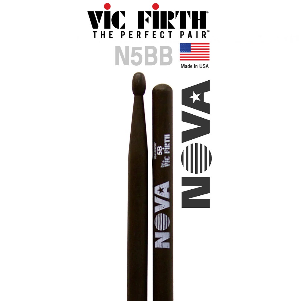Vic Firth® N5BB ไม้กลอง NOVA 5B หัวไม้ Hickory ( NOVA Drumsticks )