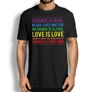 ROUNDคอลูกเรือNeckเสื้อยืด พิมพ์ลายคําคม Love Is Love สําหรับวิทยาศาสตร์-4XL