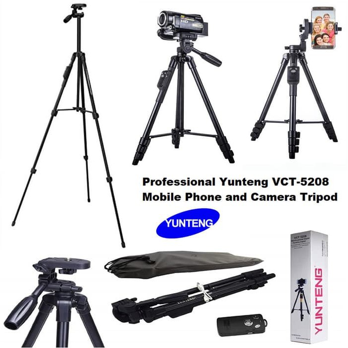 ขาตั้งกล้องบลูทูธ Yunteng ของแท้ VCT-5208 / VCT 5208 ฟรีที่วาง HP