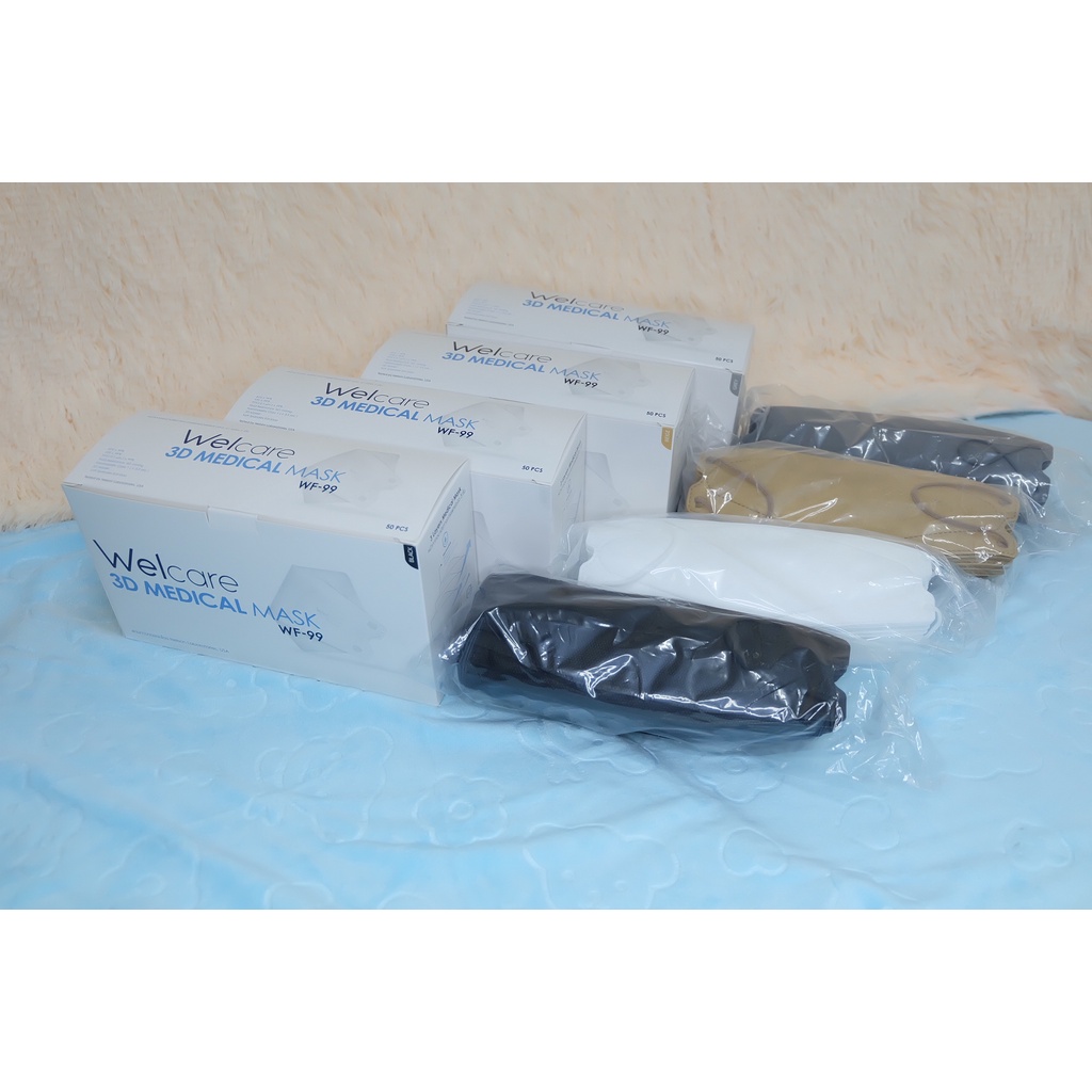พร้อมส่ง ส่งฟรี  แมส Welcare Mask 3D หน้ากากอนามัยทางการแพทย์ 50 ชิ้น