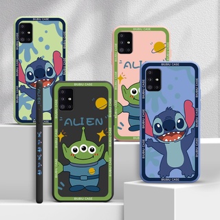 เคสโทรศัพท์ Samsung A51 4G A51 5G A52 5G A70 A70S A71 4G A71 5G A72 5G Phone Case cartoon cute Stitch Pixar Princess เคส Boys พิมพ์ด้านข้างสแควร์ขอบรูปแบบ Liquid ปลอกซิลิโคนคลุมทั้งหมดกล้องป้องกันการกระแทก