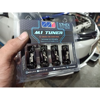 M1tuner น๊อตล้อแท้ โครไมลี่ มี3แบบ เกลียว1.5