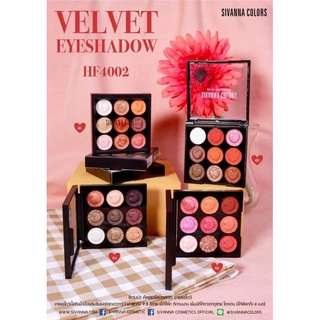 Sivanna Colors Velvet Eyeshadow ซีเวียน่า พาเลทอายแชโดว์ พาเลทแต่งตา HF4002 มี 4 เฉดสี