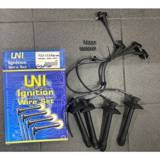 ( UNI แท้ 💯) สายหัวเทียน ปลั๊กหัวเทียน TOYOTA CORONA ST190 - ST191 4SFE ,5SFE / CAMRY SXV10  T22-1110 UNI ของแท้ สีดำ