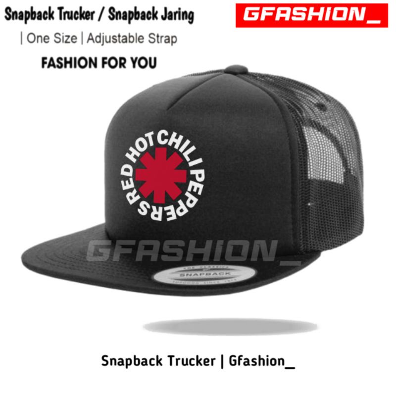 Red Hot Chili Paper Snapback Mesh Hat/ Trucker Snapback Hat/ Mens Hat/ Distro Hat/ Band Hat/RHCP