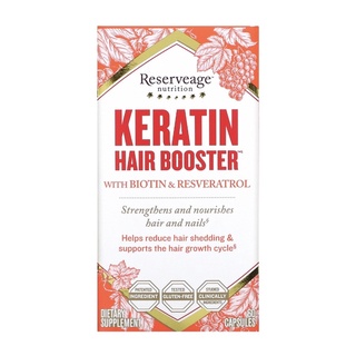 Reserveage Nutrition Keratin Hair Booster with Biotin &amp; Resveratrol, 120 Capsules