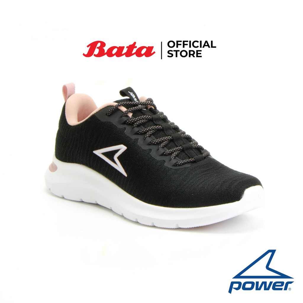 Bata POWER รองเท้าผ้าใบหญิงแบบเชือก สำหรับเดิน สีดำ รหัส 5386015 / สีเทา 5382015