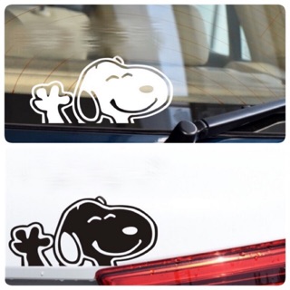 สติ๊กเกอร์ติดรถ ติดกระจก snoopy มีทั้ง2สี