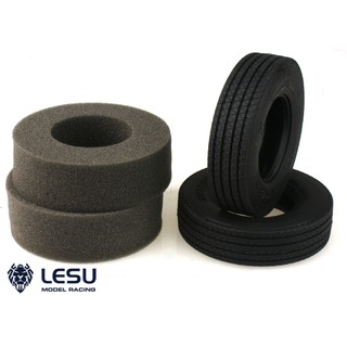 LESU 1/14 Terrain Tires with inserts (1คู่) ยางสำหรับรถบรรทุก รถแทรกเตอร์1/14 ทามิย่า (S-1215 S-1216)